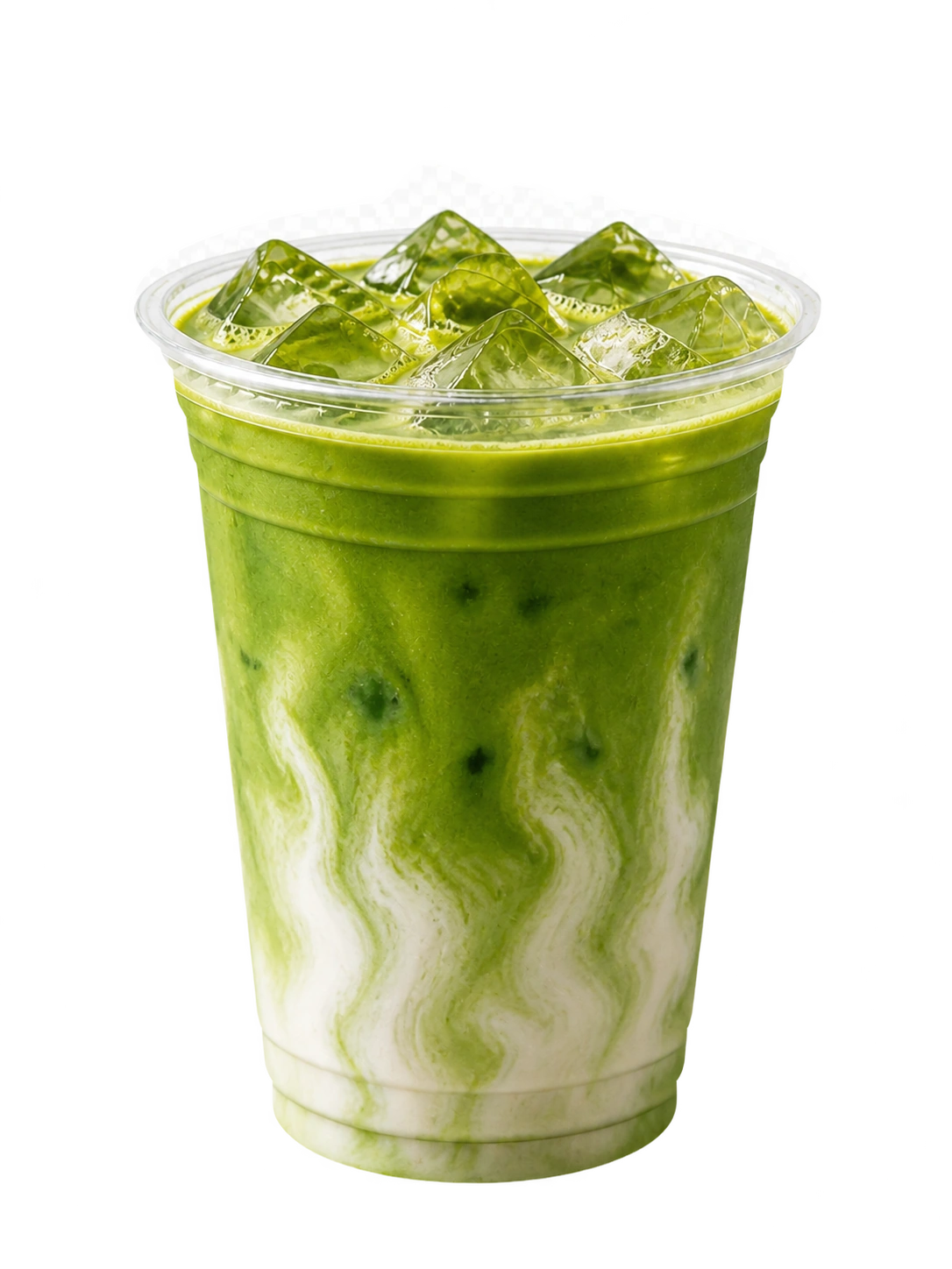 A single glass of matcha